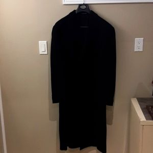 Tessuto Italiano black overcoat size 42R